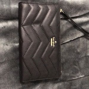 Kate Spade black quilted wallet/wristlet